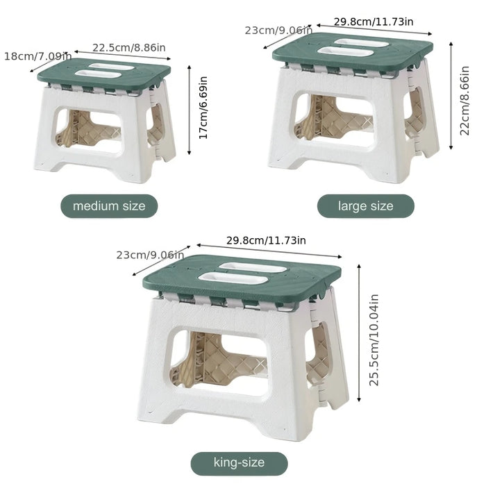 Multiple sizes available, extra-large foldable step stool, single pack, non-slip, sturdy and lightweight ABS plastic