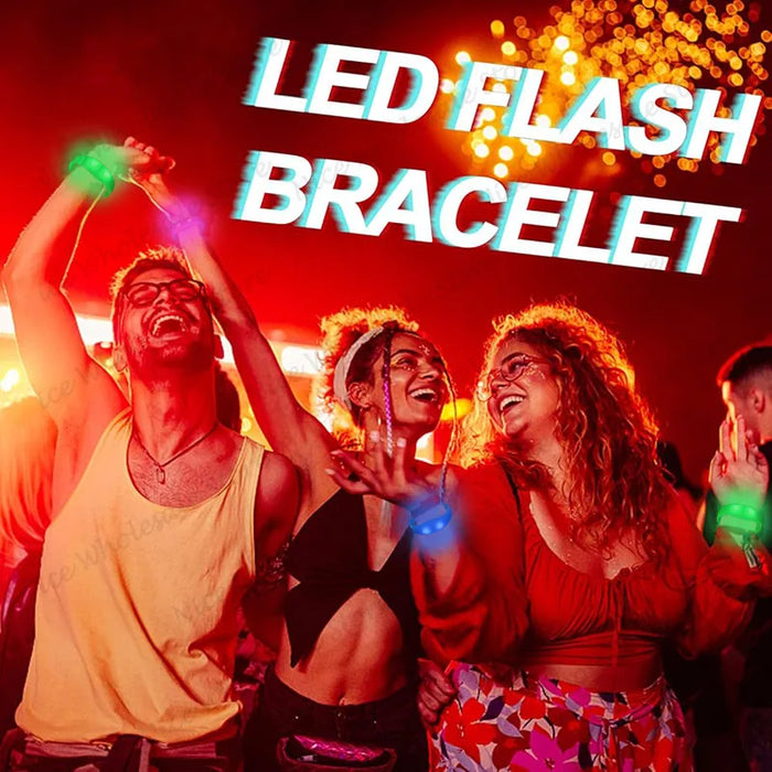 20-100 Pulseras LED activadas por música y sonido, pulseras luminosas intermitentes, brazaletes que brillan en la oscuridad para fiestas y bodas