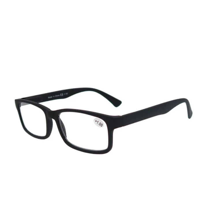MODFANS Men Women Reading Glasses Rectangle Classic Frame Readers Eeyeglasses Flexible Spring Hinge with Diopter +1.0 to +4.0