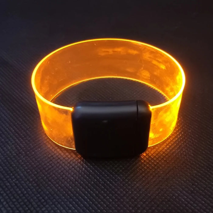 Upgrade 20/100/1000pcs Luminous Bracelet LED Sound Control Bracelets Wristbands Outdoor Sports Armband Glow Halloween Party