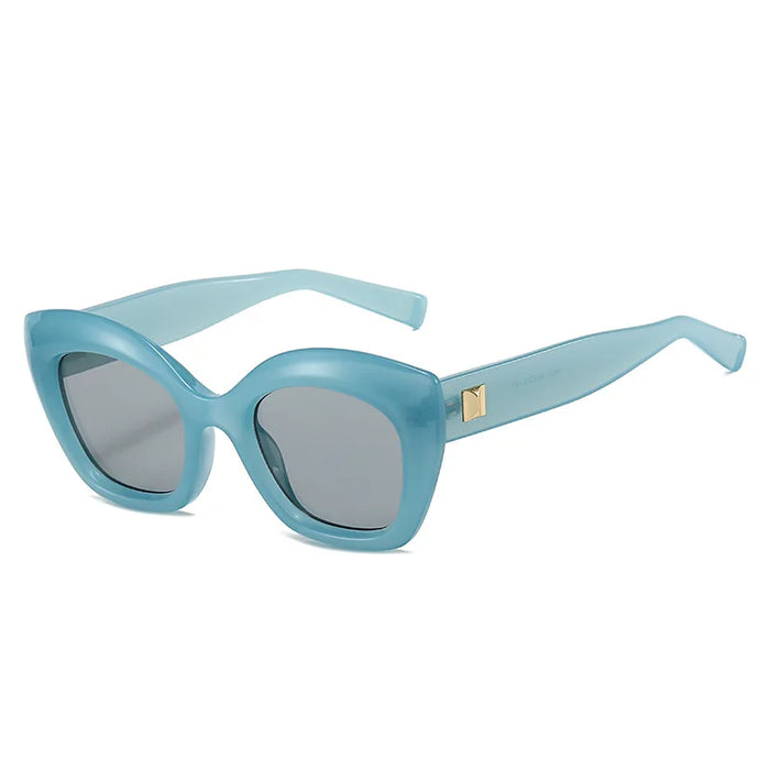 Cat Eye Jelly Color Sunglasses Women Retro Rivets Men Leopard Shades UV400 Sun Glasses
