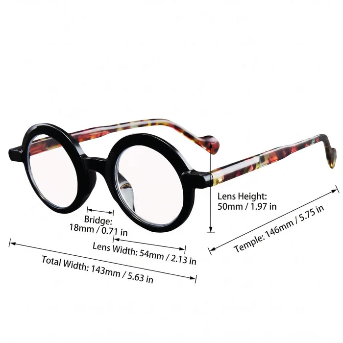 Retro Round Frame Tortoiseshell Glasses, Unisex, for Reading, Phone Use, and Commuting