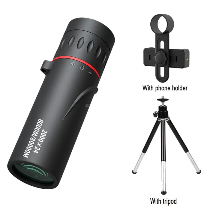 2000x24 Monocular Telescope Mini Portable Binocular Waterproof Outdoor Camping Climbing Birdwatching Telescopes
