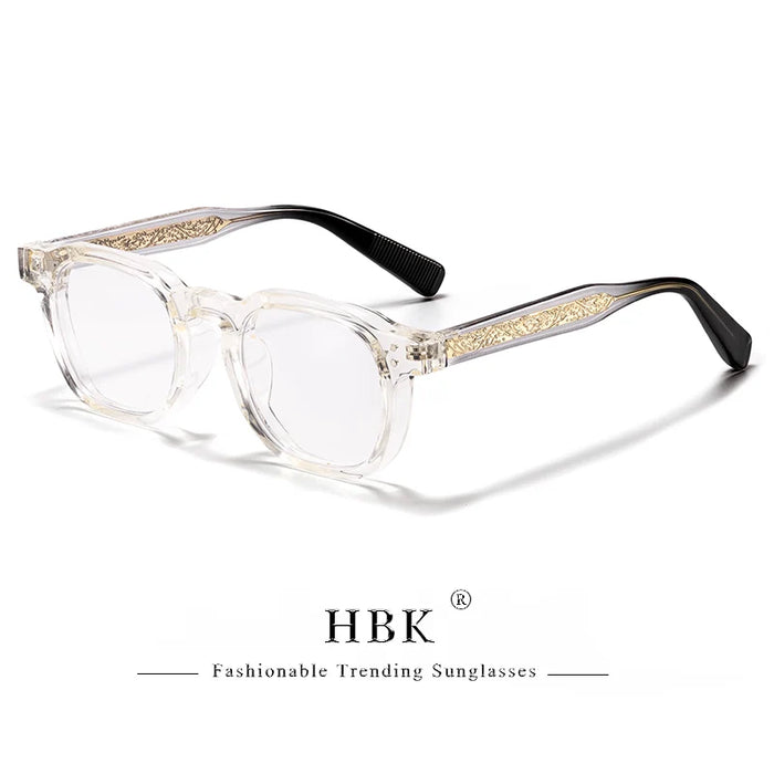 HBK Retro Square Glasses Frames Men Flat Lenses Anti Blue Light TR90 Eyeglass Frames High-Quality Reading Eyeglasses for Women