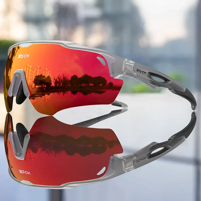 SCVCN Outdoor Bicycle Photochromic Glasses Men Cycling Glasses Polarized Cycle Sunglasses MTB UV400 Goggles Woman Bike Eyewear