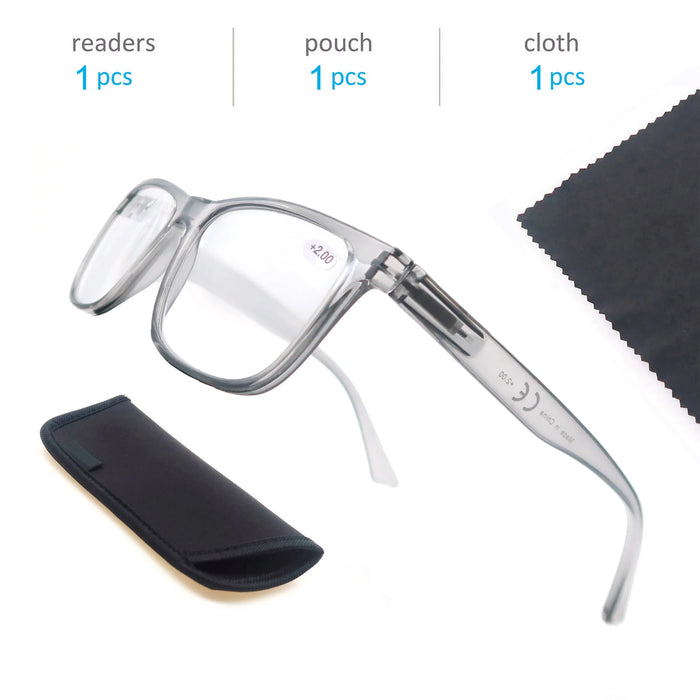 Oversized Reading Glasses Men Big Head Readers Women XL Eyeglasses Wide Square Large Read Glasses With Spring Hinge Clear Vision