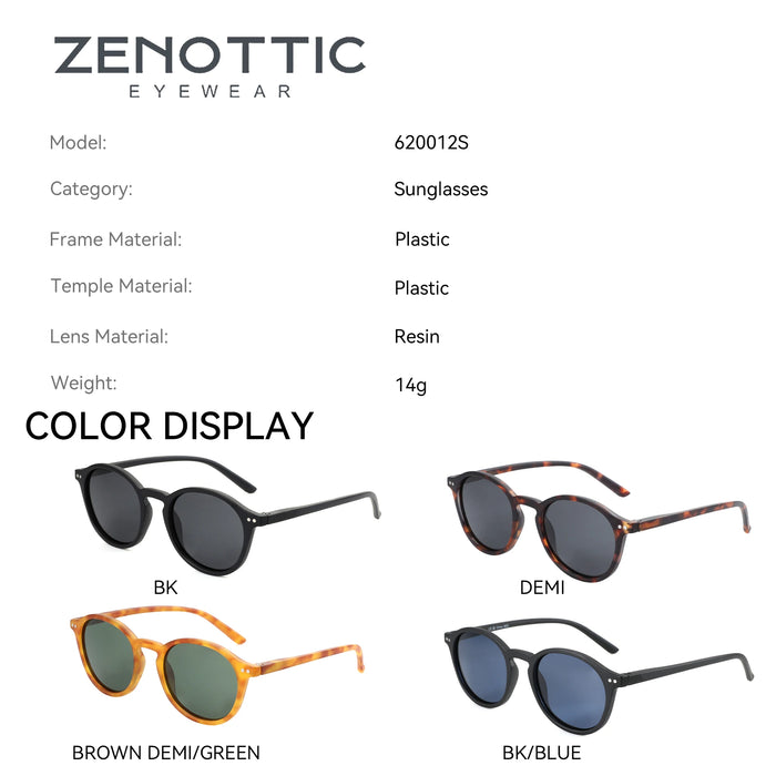 ZENOTTIC 2 Pack Polarized Sunglasses for Women Men Vintage Round and Square Frame UV Protection Shades Driving Sun Glasses