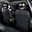 2pcs Funny Big-Eyed Cartoon Print Car Headrest Cover, Suitable For Travel And Daily Commuting,For Halloween Christmas Holiday