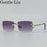 Square Rimless Punk Sunglasses Men 2025 Luxury Brand Trendy Frameless Cut Edge Sun Glasses For Women UV400 Driving Eyewear