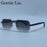 Rectangle Punk Rimless Sunglasses Men Vintage Polygon 2026 Luxury Brand Design Geometric Sun Glasses Male Hip Hop Eyewear Shades