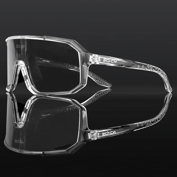 SCVCN Photochromic Cycling Sunglasses Road Driving Bike Glasses Outdoor Sports Mountain Hiking Men Women Bicycle UV400 Goggles