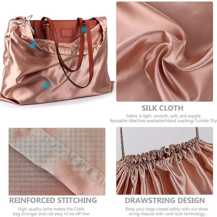 Bolsas guardapolvo para bolsos de mano, fundas de tela de seda gruesa, bolsas de almacenamiento con cordón para bolsos de mano, carteras, zapatos, botas, a prueba de polvo