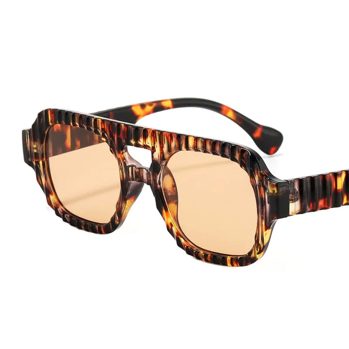Nuevas Gafas de Sol Cuadradas de Doble Puente Retro para Mujer Diseño de Tonos Degradados Gafas de Sol de Alta Calidad para Hombre Protección UV400