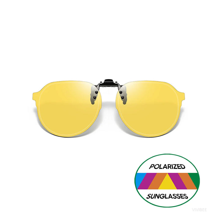 VIVIBEE Flip Up Clip on Sunglasses Polarized Men Driving Women Fishing UV400 Night Vision Sun Glasses Clips Universal Goggles