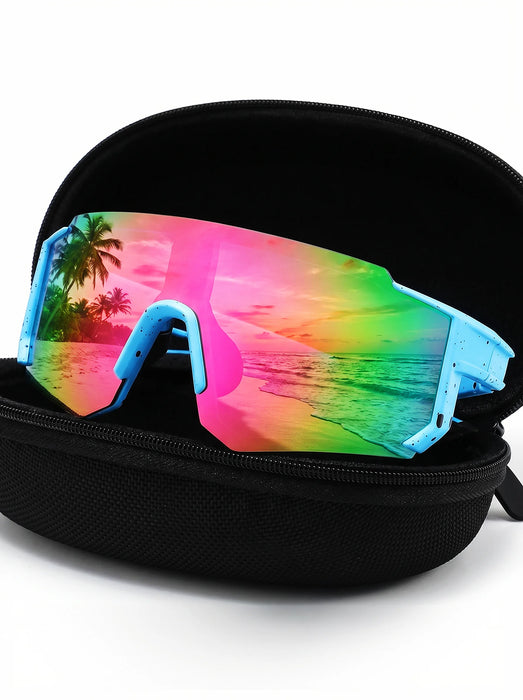 VIOLA MAG Premium Oversized Cycling Sunglasses, Ultra-light TR90 Frame Wrap-around Sports Glasses Fashionable Mountain Bike Shad