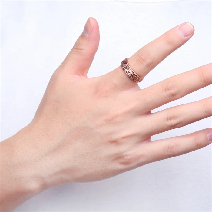 Trendy Punk Magnetic Therapy Pure Copper Rings for Women Men Anti Snoring Ring Power Slimming Health Care Jewelry