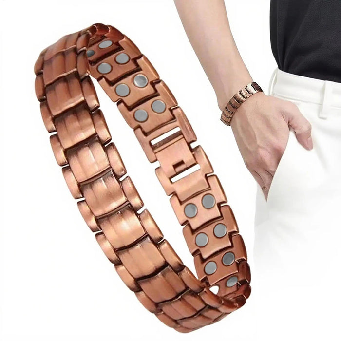 Men's Purple Copper Magnetic Therapy Bracelet for Exercise, Running, Joint Pain Relief, Jewelry