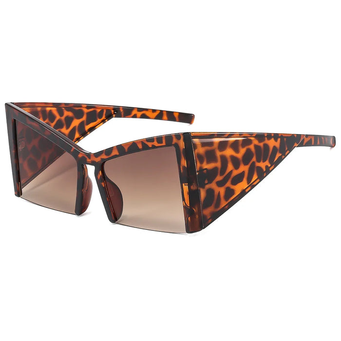 Half-Frame Square Sunglasses Women Men Travel Luxury Male Big Shades Female Oversize Sun Glasses UV400 Brand Gafas Oculos Retro