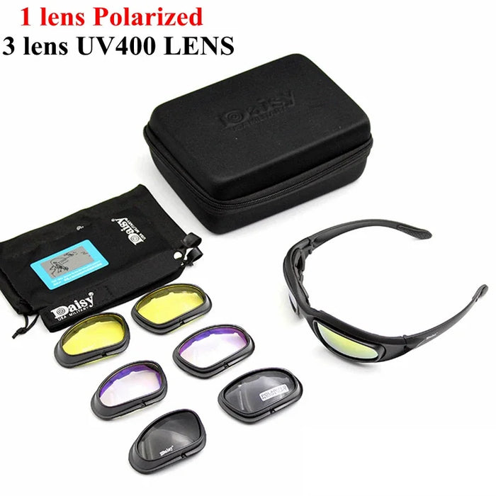 Daisy Gafas de sol tácticas polarizadas para hombre, Airsoft, caza, tiro, protección UV400, desierto, gafas de senderismo