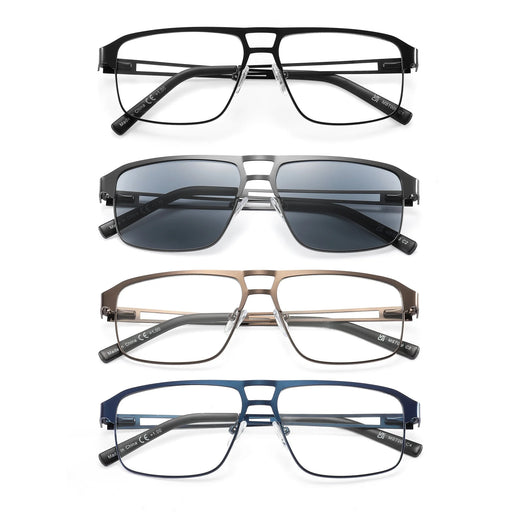 Lunettes de lecture anti-lumière bleue pour hommes, monture métallique, pour ordinateur, loupe de lecture, lentille presbyte, +0,75~3,0