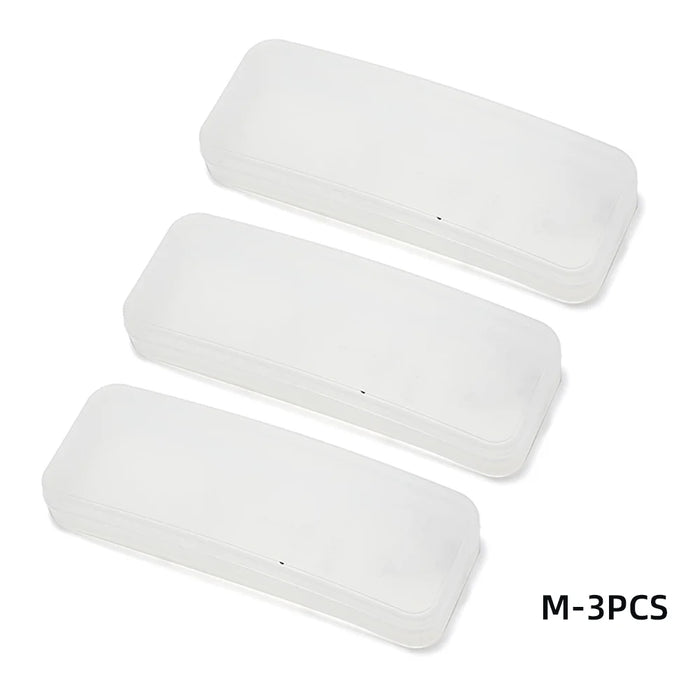 VIVIBEE Clip on Sunglasses Plastic Box Case M L White Transparent