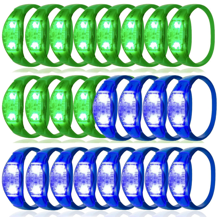 Pulseras LED que brillan de 10 a 300 piezas, pulsera luminosa que se ilumina con control de sonido para Nochevieja, conciertos con control de música