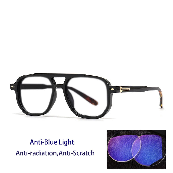 New Fashion Double Beam Anti Blue Light Photochromic Presbyopia Glasses for Women and Men Retro Brand Design Presbyopia Glasses