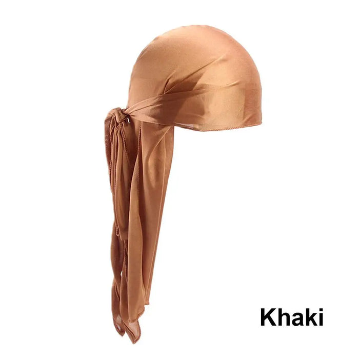 Adjustable Men Women Chemo Cap Pre-Tied Headwrap Bandana Silk Durag Pirate Hat Turban Hijab