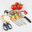 Juego de utensilios de cocina de camping de 7 piezas con bolsa de transporte para barbacoa, playa, senderismo, viajes, organizador, almacenamiento, utensilios de cocina, equipo