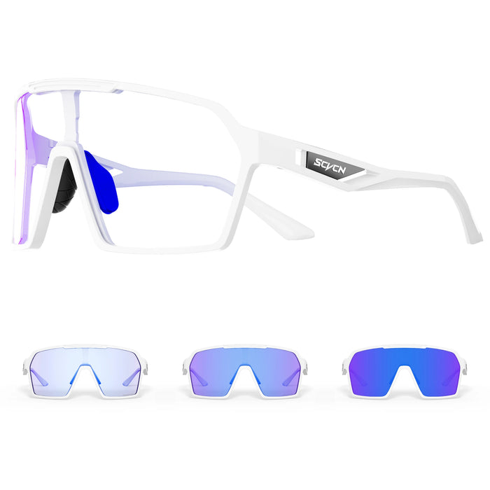 SCVCN Cycling Photochromic Sunglasses Men Women Outdoor Sports Running Glasses UV400 MTB Road Bike Eyewear Driving Hiking