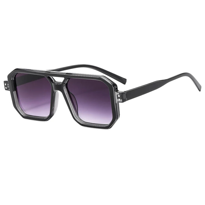 Lunettes de soleil carrées vintage à double pont pour hommes et femmes, de luxe, pour l'extérieur, lunettes de soleil pilote pour femmes, protection UV400
