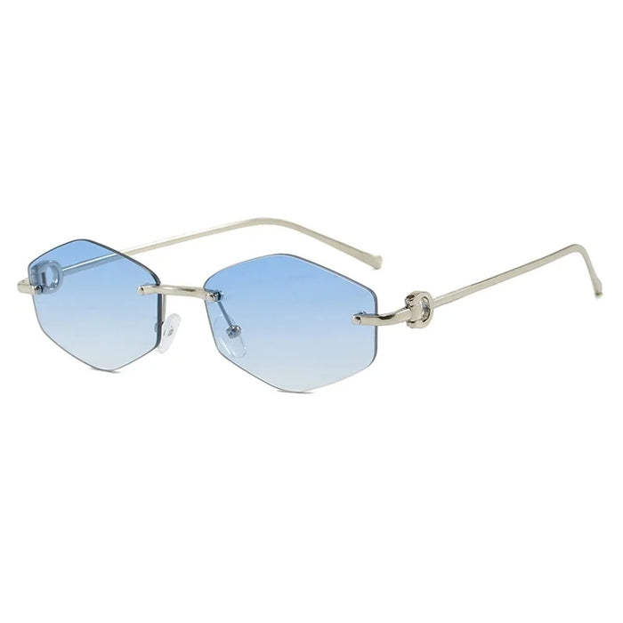 Rimless Diamond Sunglasses Square Women Men Retro Sun Glasses Brand Designer Eyewear UV400 Shades Oculos Female Gafas