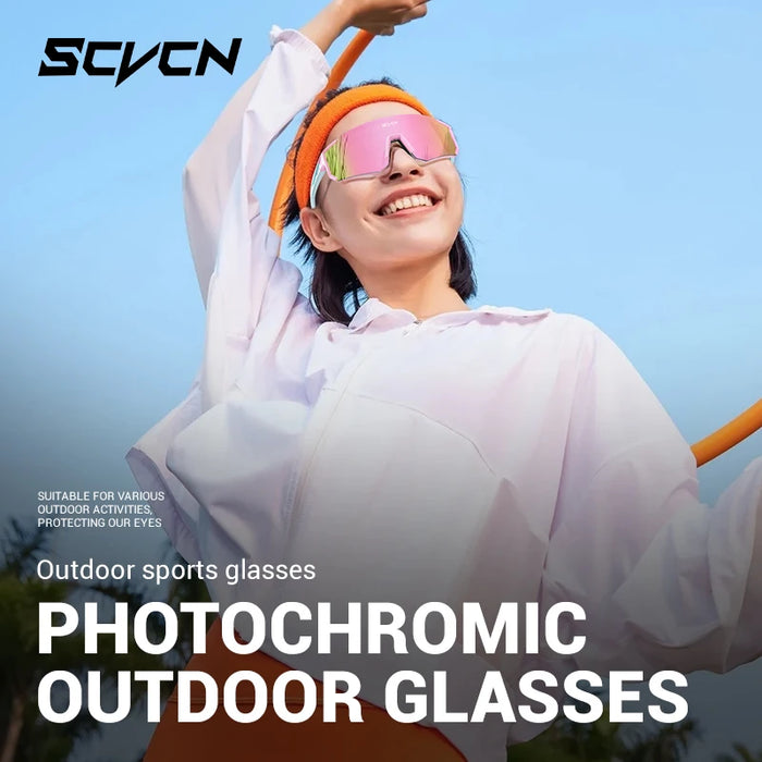SCVCN Color Photochromic Cycling Glasses Men MTB Cycling Sunglasses Women Road Bike Glasses Outdoor Sports Bicycle Sunglasses