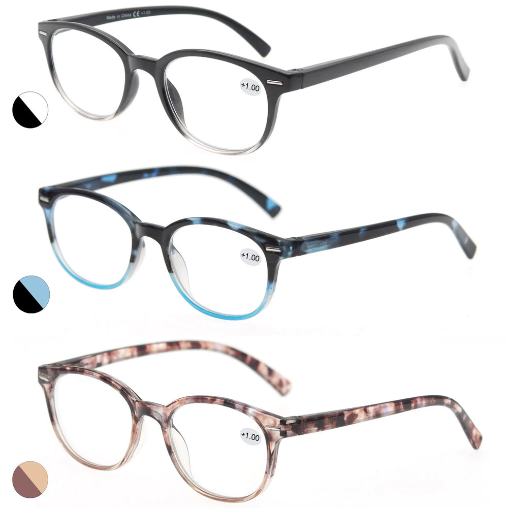 MODFANS Reading Glasses For Women Small face Readers Ladies Eyeglasses Frame With Spring Hinge Presbyopic glasses +2.0 +2.5 +3.0