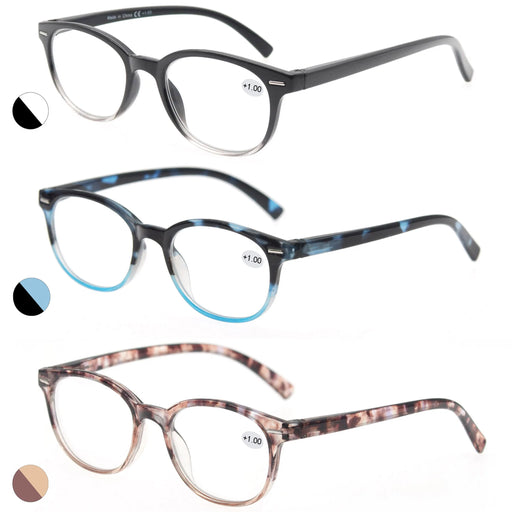 MODFANS Gafas de lectura para mujer, montura pequeña, con bisagras de muelle, gafas para presbicia +2.0 +2.5 +3.0