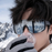Fashion Oversized Windproof Sunglasses Men Women Shield Shielded Cycling Glasses Sports Ski Hiking Goggles Anti-Glare Sunshade