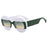 Gafas de sol de mujer de moda redondas con contraste de color, retro ovaladas, lentes transparentes degradadas UV400, gafas de sol modernas estilo punk para hombre