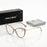 VIOLA MAG Lunettes de lecture œil de chat vintage, Lunettes anti-lumière bleue en métal, Quotidien femme, Pochette à lunettes