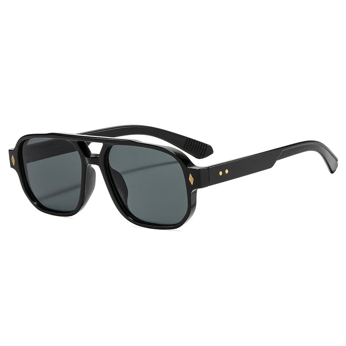 Ins New Retro Double Beam Square Women Sunglasses Luxury Brand Leopard Design Outdoor Versatile Trend Men SunGglasses UV400