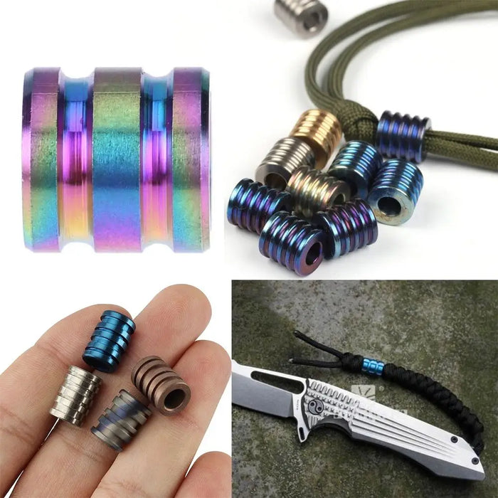 Cuentas de aleación de titanio TC4 para cuchillo de exterior, cordón de cuchillo, artilugios para cuchillo de camping, colgante de cuerda de paracaídas, multiherramientas EDC para cuchillo