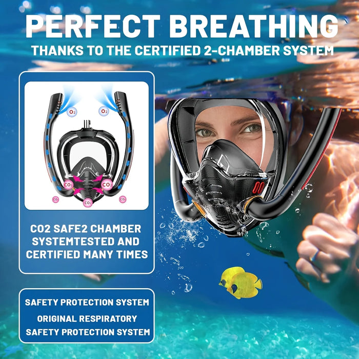 Snorkeling Mask Set, Adult Swimming Fins Set, Silicone Fins, Universal and Adjustable—Snorkeling Gear for a Summer of Fun