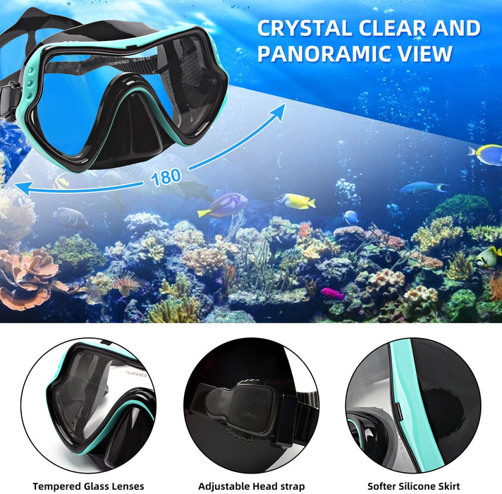 New Multi-Style Adult Scuba Diving Mask Swimming Goggles Scuba Snorkel Silicone HD Anti-Fog Tempered Glass Diving Goggles Gifts
