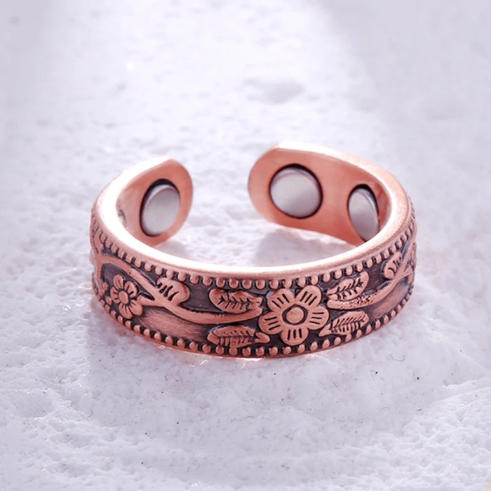 Trendy Punk Magnetic Therapy Pure Copper Rings for Women Men Anti Snoring Ring Power Slimming Health Care Jewelry