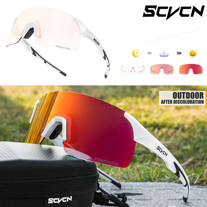 SCVCN New Photochromic Sunglasses Man MTB Climbing Glasses Outdoor Sports Bike Cycling Glasses Women Driving Bicycle Goggles