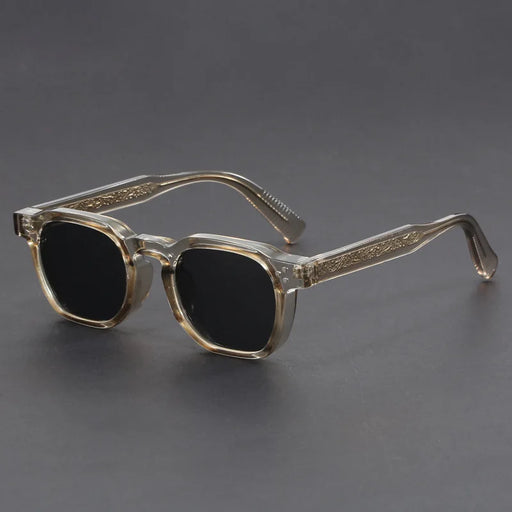 Lunettes de soleil rondes rétro pour hommes, style punk, monture de marque de luxe en propionique, lunettes de soleil pour femmes, pour affaires et fêtes, protection UV400