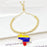 New Arrival Venezuela Flag Map Cross Copper Bead Bracelet Classic for Men's Women's Daily Party Zircon Jewelry National Day Gift