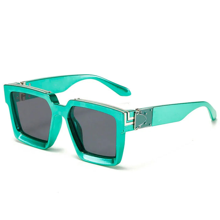 Bungee Large Square Sunglasses for Men Women Vintage Trendy Casual Street Style Shades