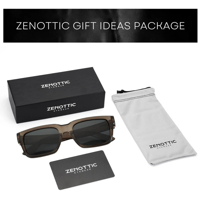 ZENOTTIC Gafas de sol retro rectangulares para hombre y mujer, polarizadas con protección UV400, clásicas, a la moda para conducir