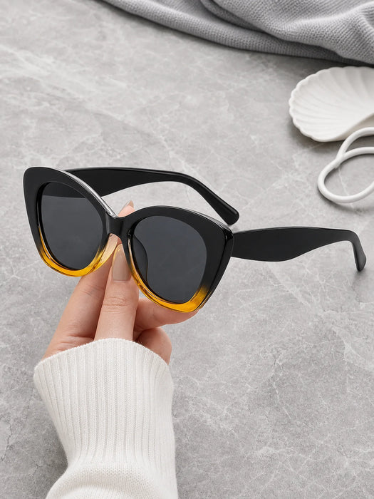 Gafas de Sol Clásicas Ojo de Gato para Mujer, Gafas de Sol Retro de Moda con Montura Gruesa para Exteriores