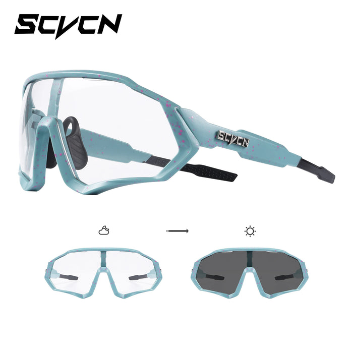 SCVCN Photochromic Cycling Sunglasses Outdoor Sports Running Drving Glasses Road MTB Bicycle Goggles  UV400 Safety Bike Eyewear